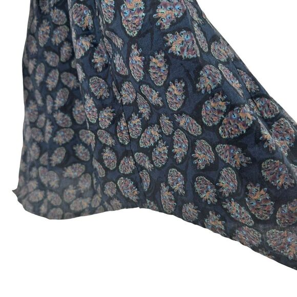 Perry Ellis Slim Fit Long Sleeve Button Up Shirt XXL Blue Abstract Pineapple Top - Picture 6 of 8